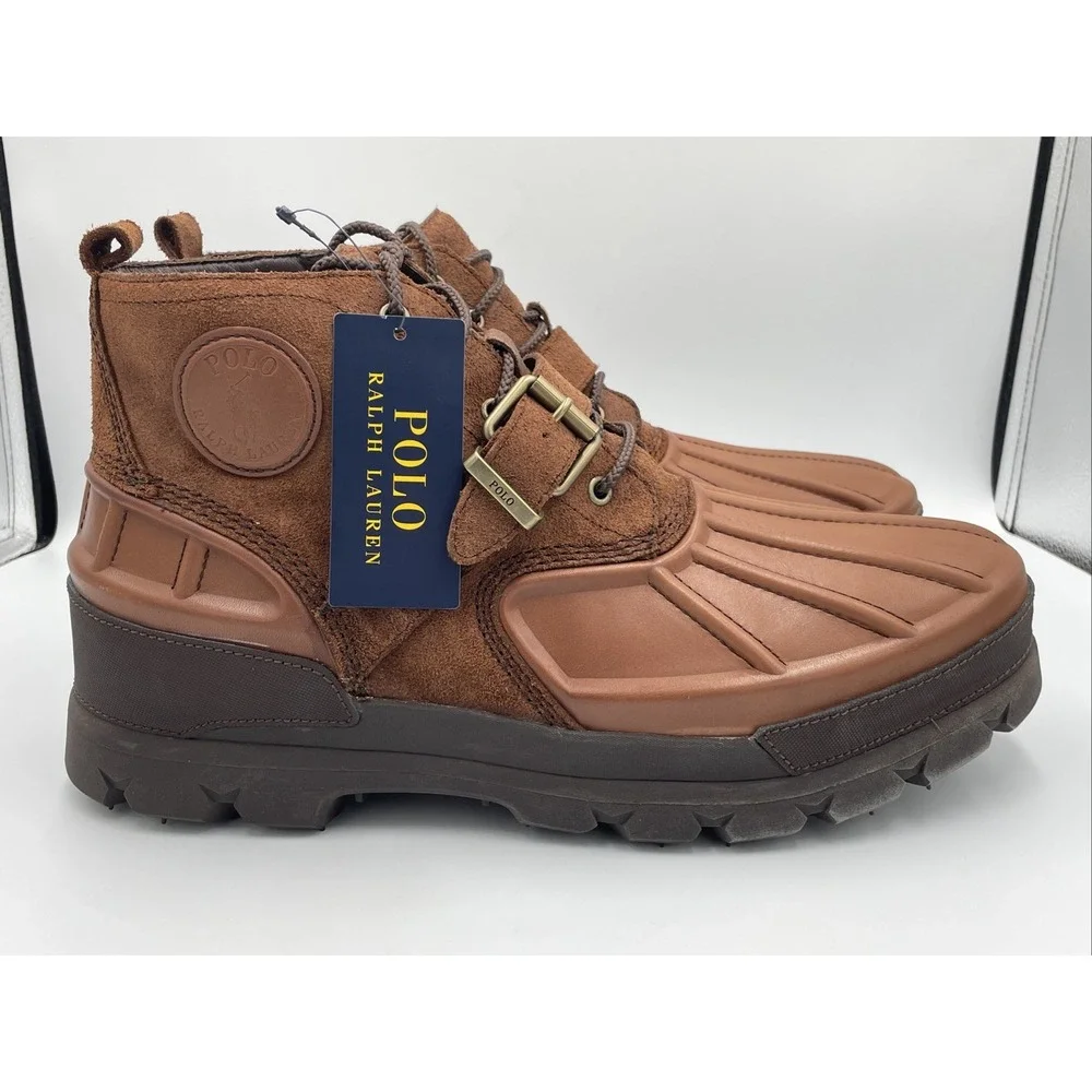 Polo Ralph Lauren Oslo Low buckle waterproof leather boots brown Men's size 11.5
